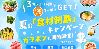 3カテゴリー制覇で500円分クーポンGET🎉＆ガラポンも同時開催！「夏の“食材制覇”キャンペーン」実施中🏖