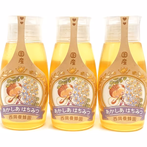 【お得な3本セット】国産純粋あかしあ蜂蜜 500gポリチューブ3本セット