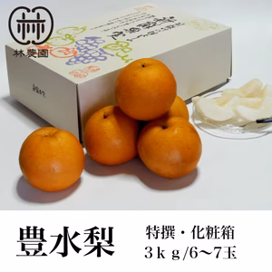 豊水梨（大玉）　化粧箱入約3kg(5～7玉)　ギフト