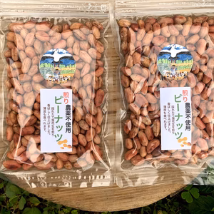 【再販】残り3セットのみ　R6年産　煎りピーナッツ　180g×2パック　自然栽培