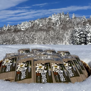 有機畑で育てたそばを原料とした十割乾麺 第2弾石臼挽き　16袋入り