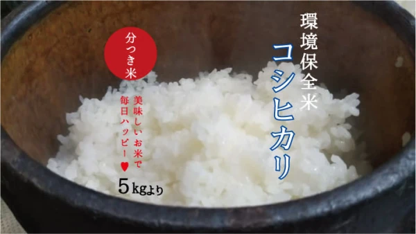【美味しいお米で毎日ハッピー♥】環境保全米コシヒカリ　分つき米