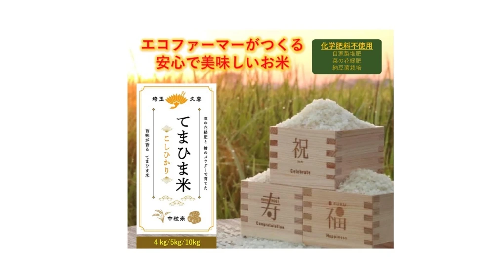 【精米・玄米・五分精米】『てまひま米』こしひかり　精米5kg