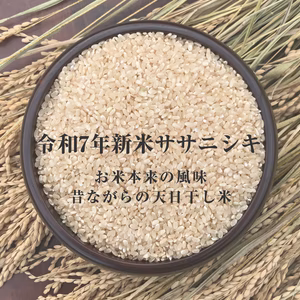 令和7年 新米 ササニシキ 玄米 5Kg 稲架掛米（天日干し）予約販売