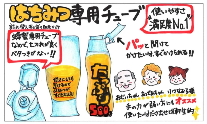 【嬉しい2本セット】国産純粋みかん・あかしあ蜂蜜500gポリチューブ2本セット