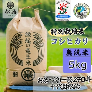 【ポケマルの夏ギフト】270年続くお米農家が作ったコシヒカリ 5kg 無洗米