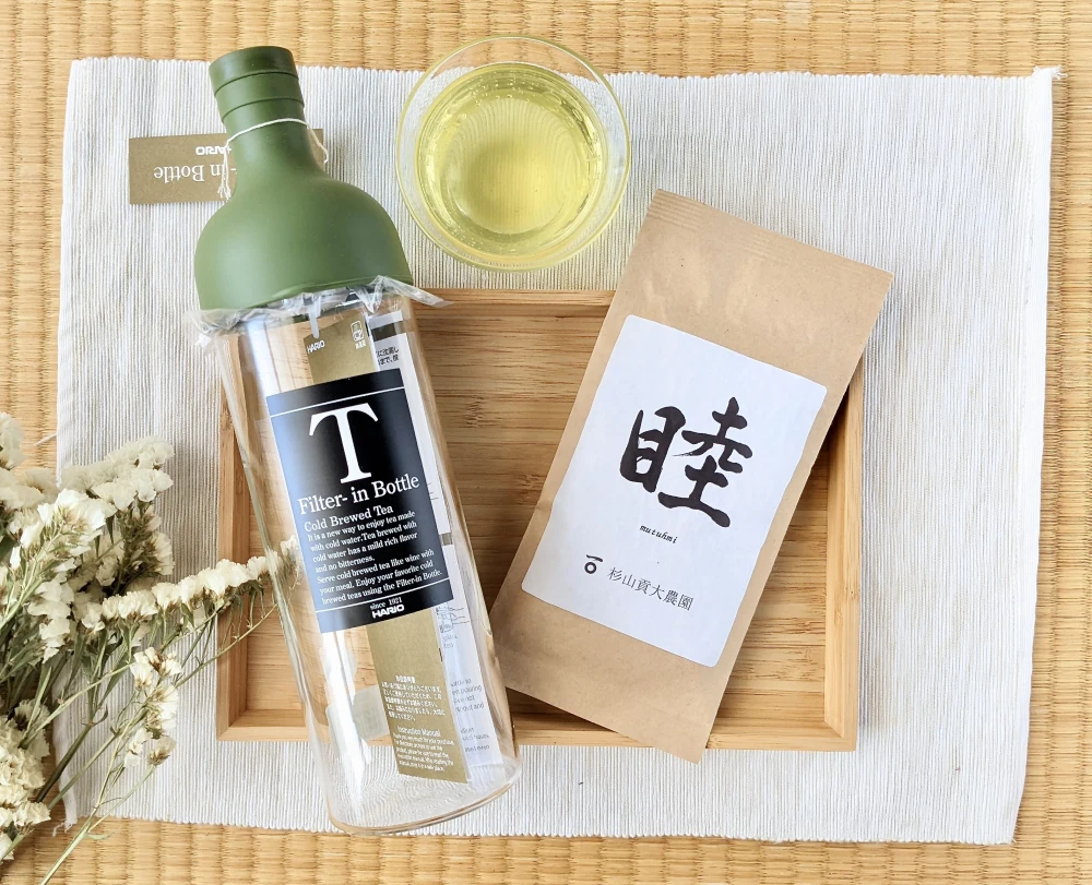 夏は水出し茶！煎茶「睦」80gとフィルターインボトルのセット