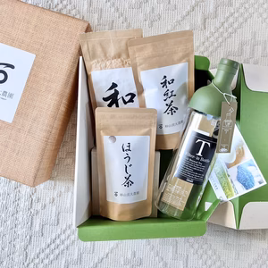 【ポケマルの夏ギフト】煎茶 と和紅茶・ほうじ茶＆フィルターインボトルセット