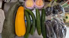 ズッキーニ、キュウリ、米ナス、長ナス、桃