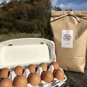 【卵かけごはんを楽しむセット】天日干しのお米（白米3ｋｇ）と平飼い卵10個