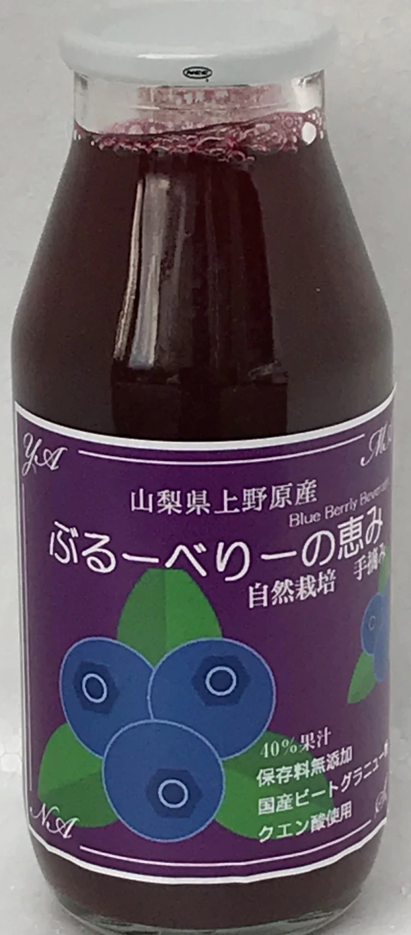 自然栽培「ブルーベリーの恵み（40％果汁）」　180ml 小瓶