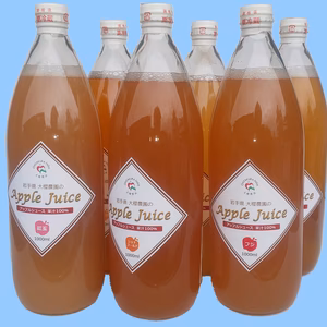 【今だけお得！】【味比べはいかが？】完熟絞りのリンゴジュース1L瓶 6本セット