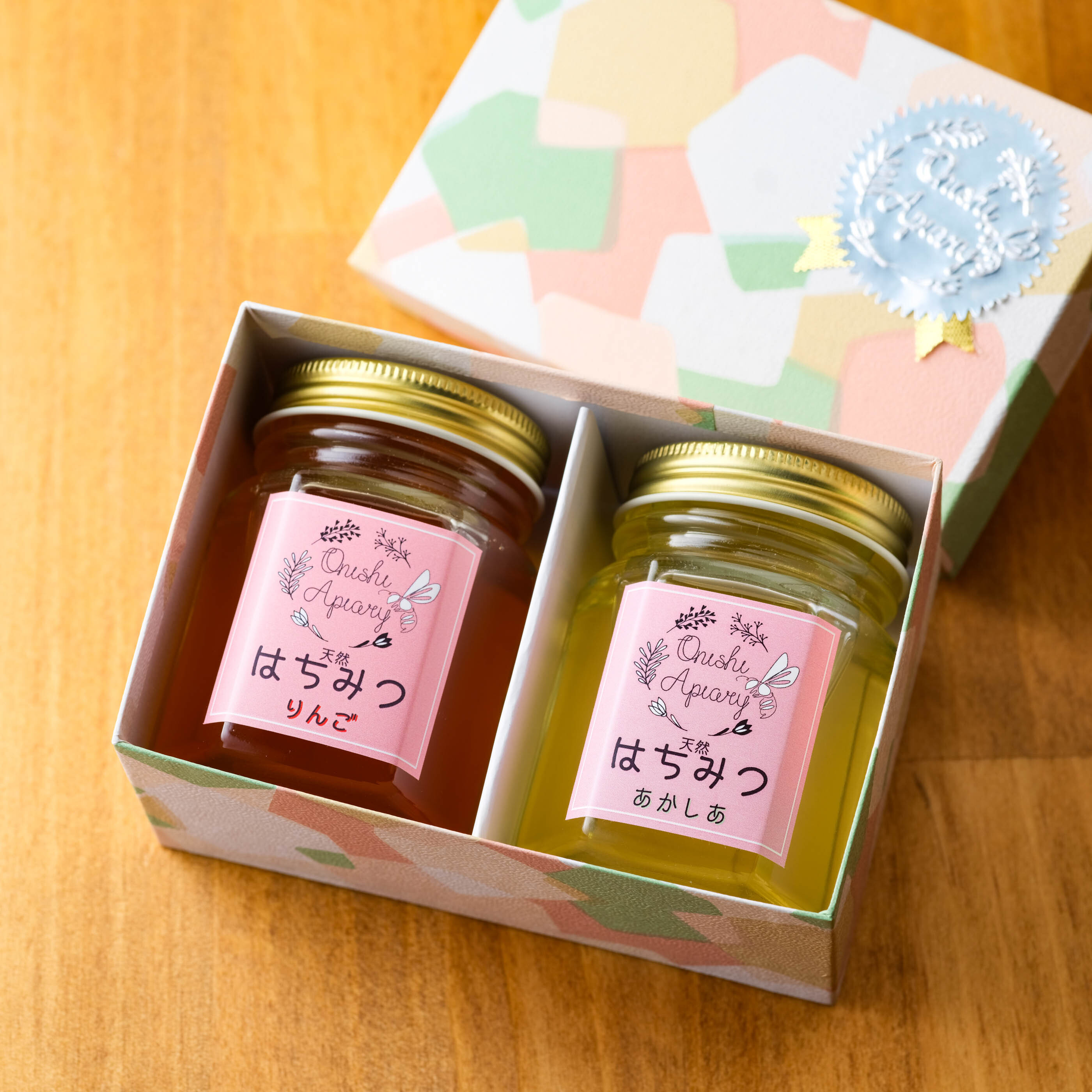 [リクエストセット]ギフトBOX[りんご&春の百花(さくら)]岩手県産はちみつ 150g瓶 各1本