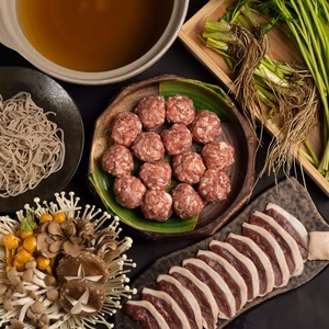 受付再開【保存料不使用・無添加／名店の味】鴨団子汁鍋セット（2-3人前）