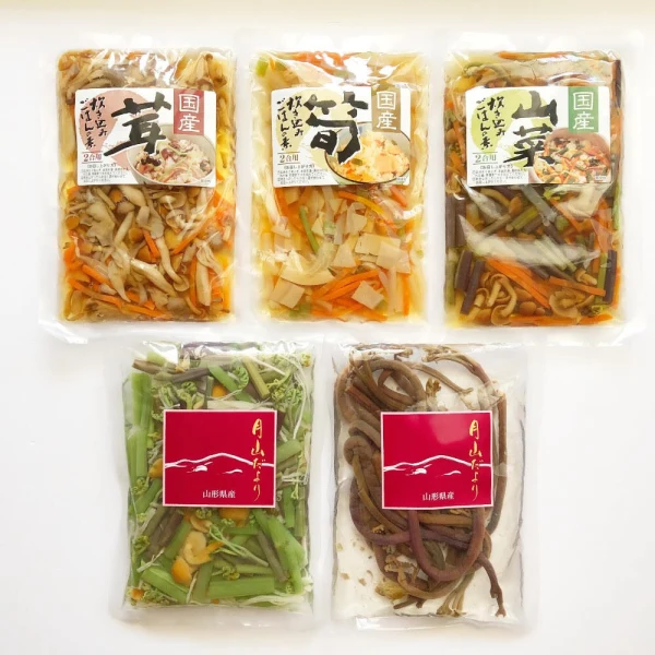 【夏ギフト】茸・筍・山菜炊込みご飯の素3種 山菜ミックス 戻しわらび