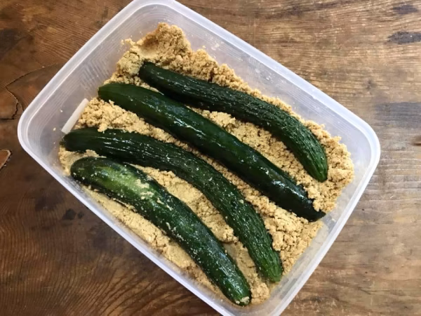 【復活豊作還元祭】風来のぬか床セット&旬のぬか漬け【タッパー付き】（野菜大盛）