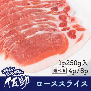 【初出品】佐助豚ローススライス　250g　 4p・8pセット