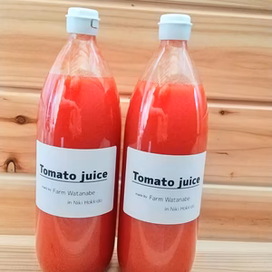トマトジュース(北海道産アイコ100%)１L２本～無塩、無糖、保存料無添加