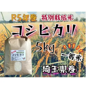 〈一等米〉R5年産☆埼玉県産☆特別栽培米コシヒカリ　5㎏