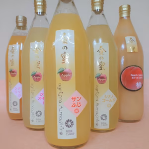 【金の蜜】フルーツュジース５種５本セット（ふじ、スイート、ゴールド、リップ、桃）