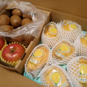 冬の味覚セット②　限定８箱　レクチェ＆キウイ＆ふじ　【自家用】