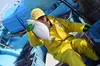 北海道余市産女性漁師さっちゃんの船上活〆ヒラメ