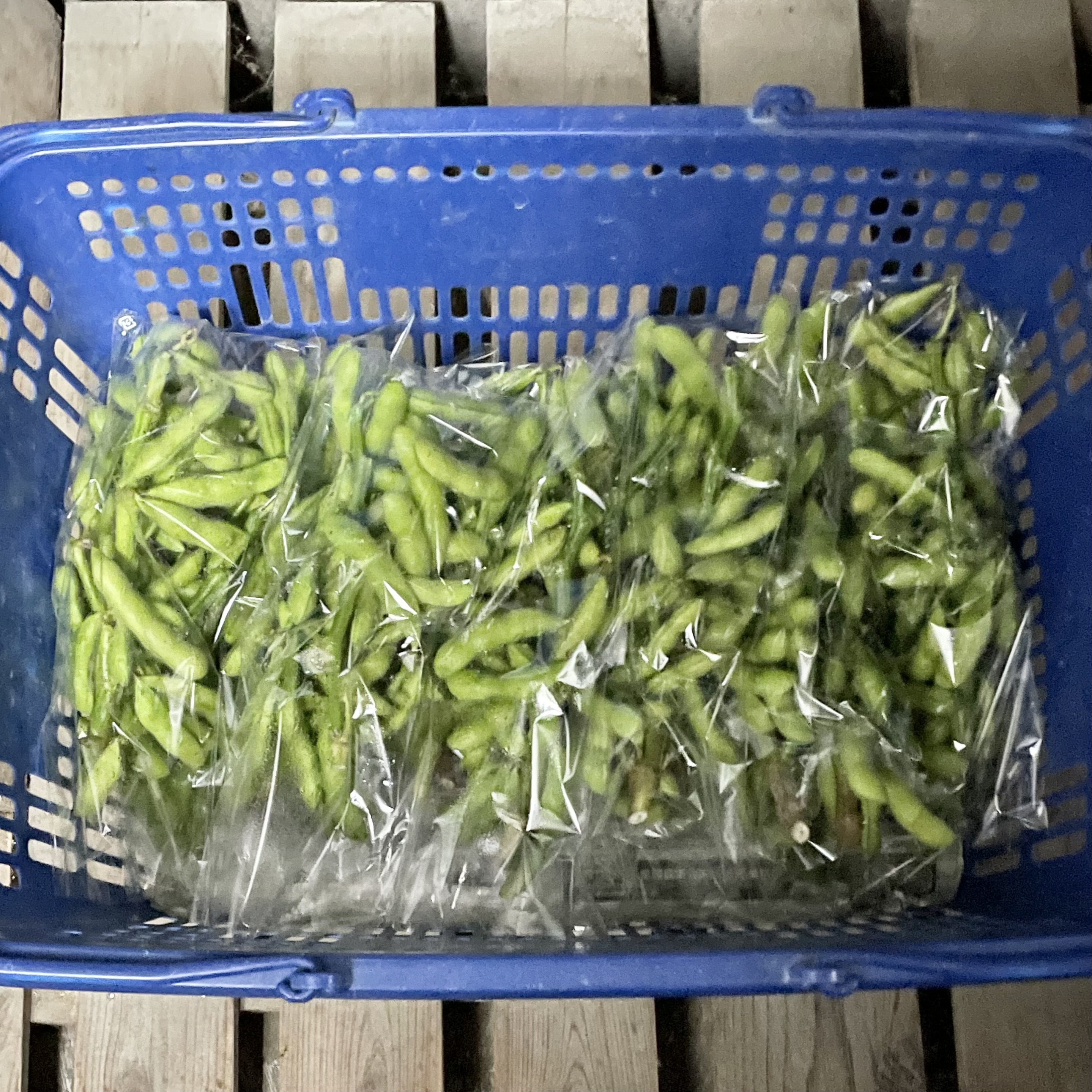 枝付き枝豆 1袋200g入りを 15袋セットで 1袋は枝付きで200g それを15袋