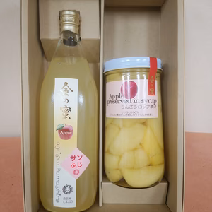 【母の日ギフト】サンふじジュース１本とシロップ漬けセット