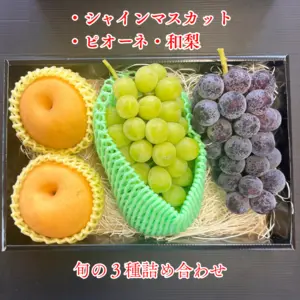 旬をお届け！秋の彩りフルーツ詰め 梨 シャインマスカット りんご ピオーネ　秋田