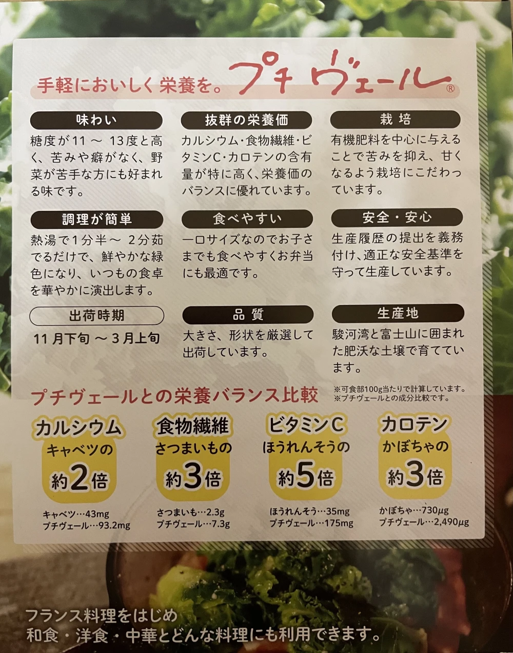 静岡生まれの新野菜プチヴェール