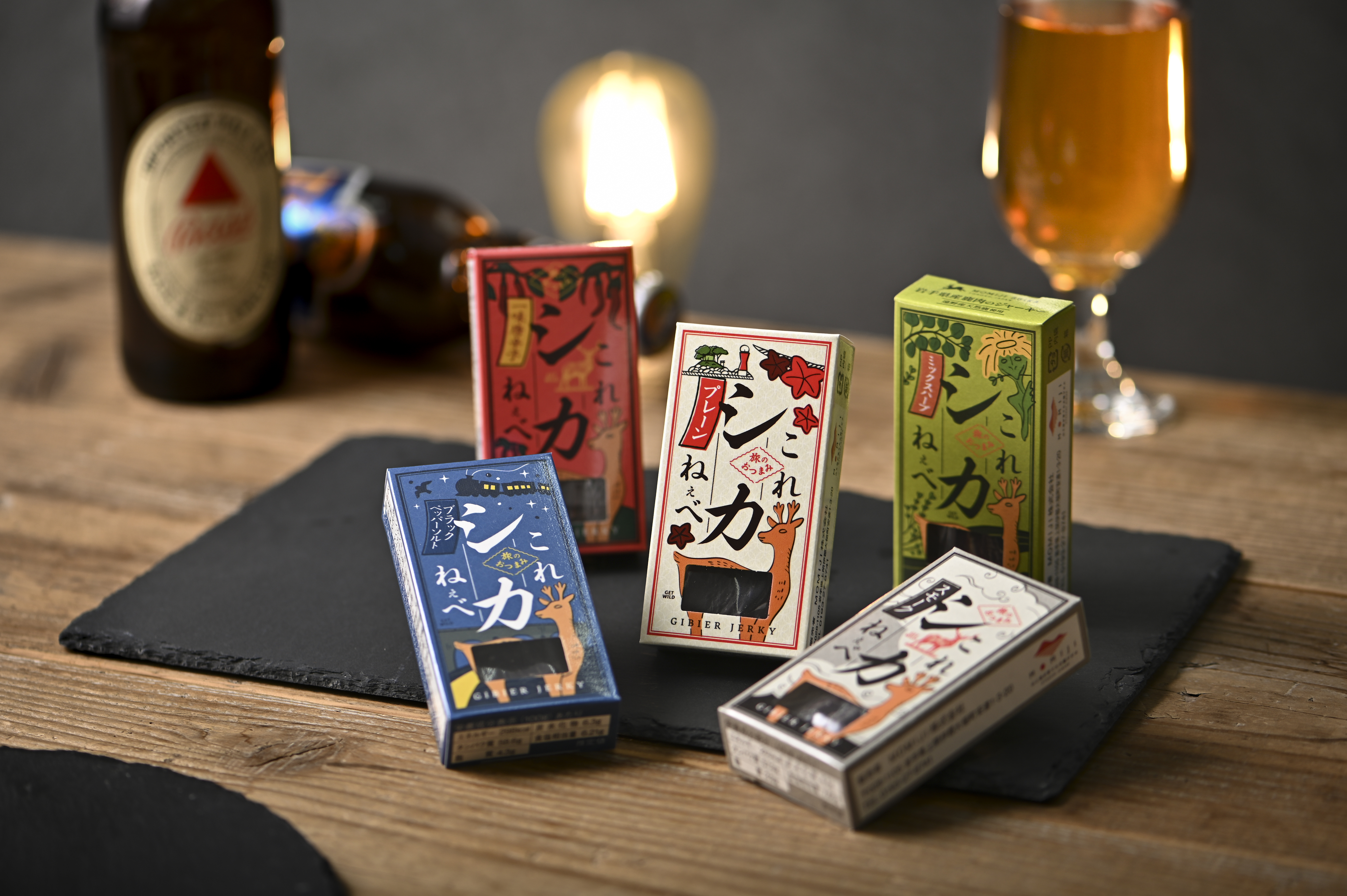 [ギフトにも]鹿肉おつまみジャーキー『これシカねぇべ』5種セット 5個セット(1個あたり12g入)