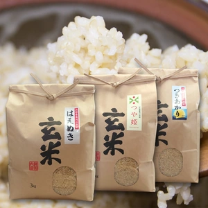 【送料無料】令和5年産 山形県産 玄米3種食べ比べセット 9kg 石抜き処理済