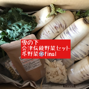 雪の下「会津伝統野菜セット」final 農薬化学肥料肥料不使用栽培