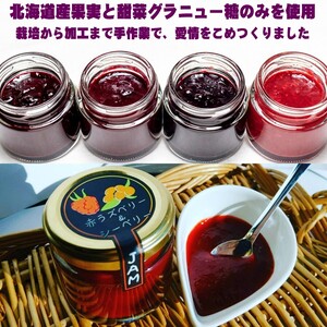 果実と甜菜グラニュー糖のみで煮詰めたベリージャム5個セット