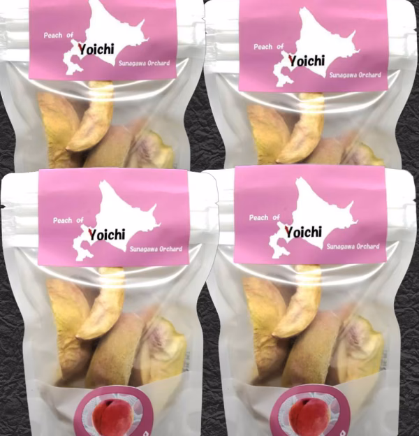 【北海道余市】完熟果物の無添加フリーズドライ もも×4個