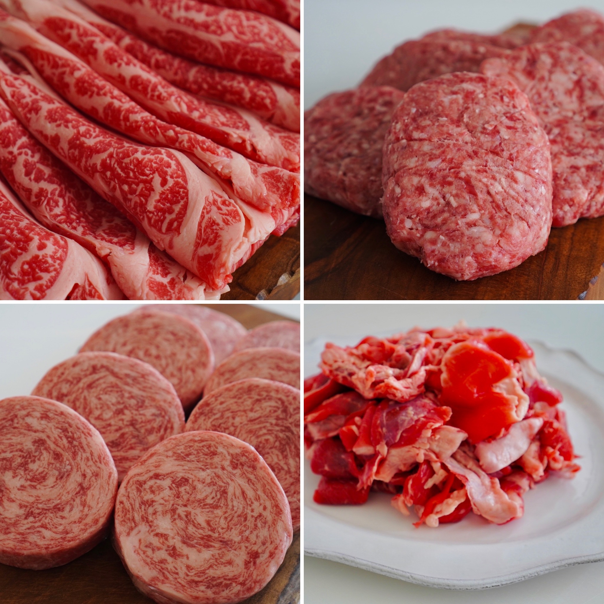 コロナに負けない 4セット 極上切落 牛すじ ロールステーキ ハンバーグ 農家漁師から産地直送の通販 ポケットマルシェ