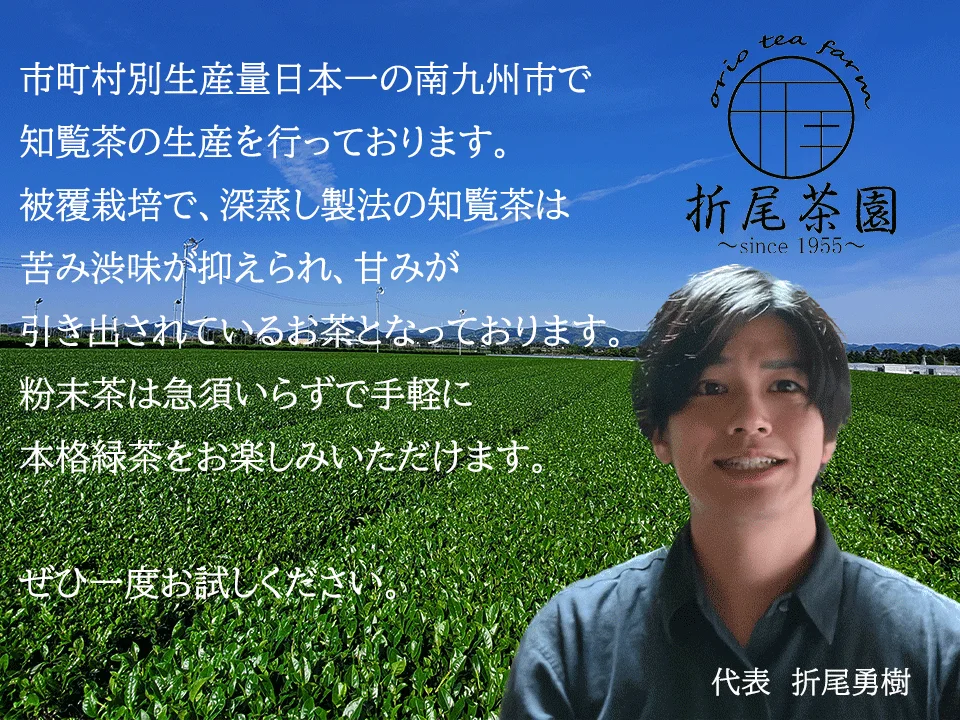 【数量限定】20%OFF　粉末茶　2023年摘み新茶知覧茶