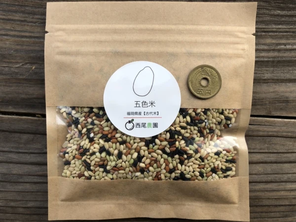 【五色米】農薬・化学肥料不使用（100g×3袋）／ポスト受取ＯＫ／送料370円