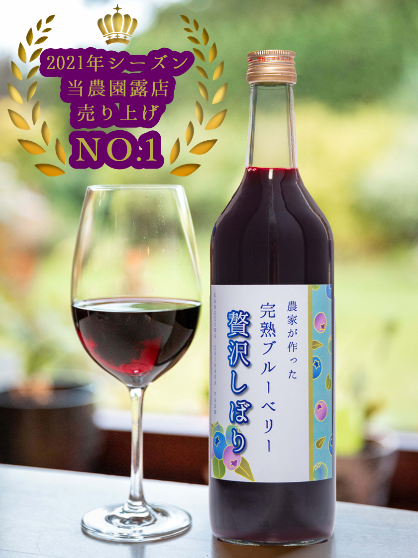 ブルーベリーさん専用 1本で果実約500g使用>完熟ブルーベリー贅沢搾り（ジュース）｜ベリー