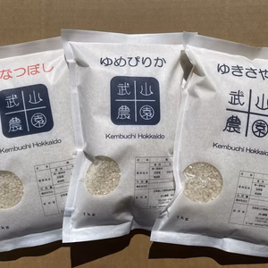 【一律送料】北海道米3種 合計3kg食べ比べセット令和5年産