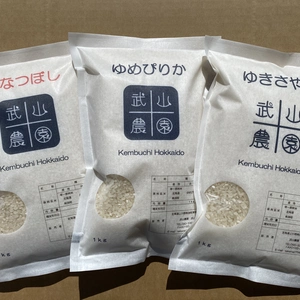 【一律送料】北海道米3種 合計3kg食べ比べセット令和5年産