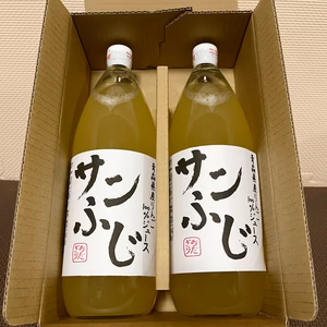 ‼️20箱限定‼️簡易ラベル・R4年産【サンふじ】りんごジュース2本入り
