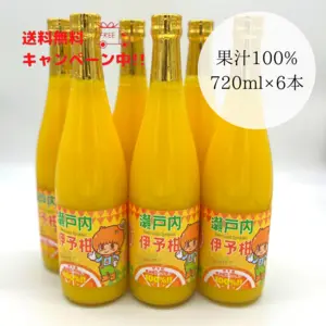 伊予柑ジュース 720ml（無添加ストレート果汁100％）【6本セット】