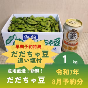 8/6～10頃発送　生だだちゃ豆１㎏　