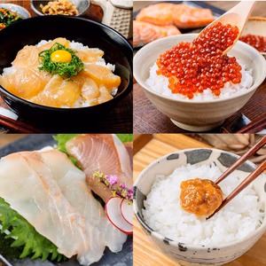 【母の日ギフト】豪華・海鮮4点セット（ウニ一夜漬け・イクラ・お刺身・漬け丼）