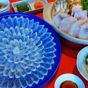 有田焼！青磁皿全盛とらふぐフルコース（刺身・鍋セット）