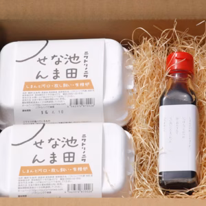 四万十河口放し飼い有精卵・醤油セット12個入