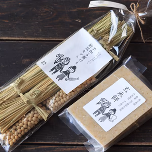 【手作り藁づと納豆キット】と【搗き立て！玄米餅】自然栽培餅米セット