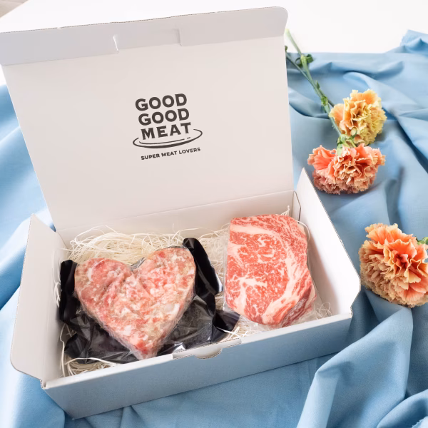 【母の日ギフト】ハートハンバーグ＆あか牛ステーキセット(リブロース)