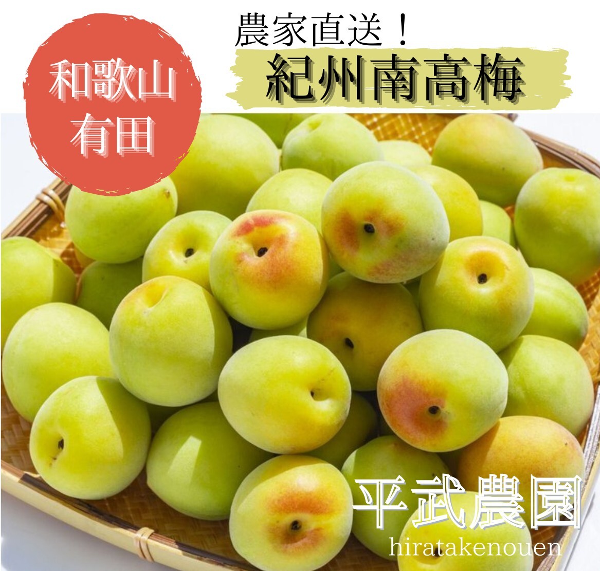 農家直送!平武農園の紀州南高梅[秀品Mサイズ1kg〜]和歌山県有田 1kg
